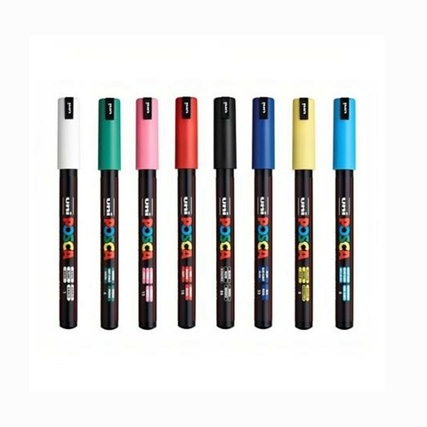 Caneta Posca Soft Estojo Com 8 Cores PC-1MR Uni 0.7mm 8294