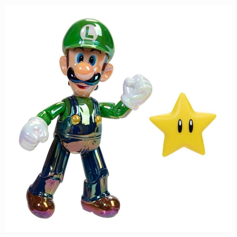 Super Mario Boneco Luigi Com Estrela #07 11cm 4263 Sunny