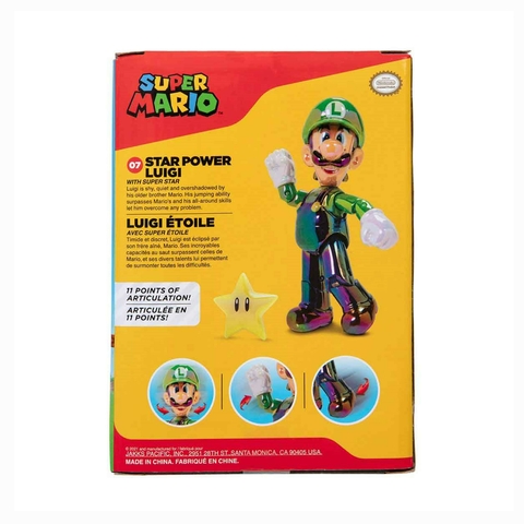 Super Mario Boneco Luigi Com Estrela #07 11cm 4263 Sunny