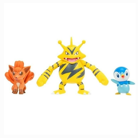 Pokémon Battle Figures Set Piplup, Electabuzz e Vulpix 2603 Sunny
