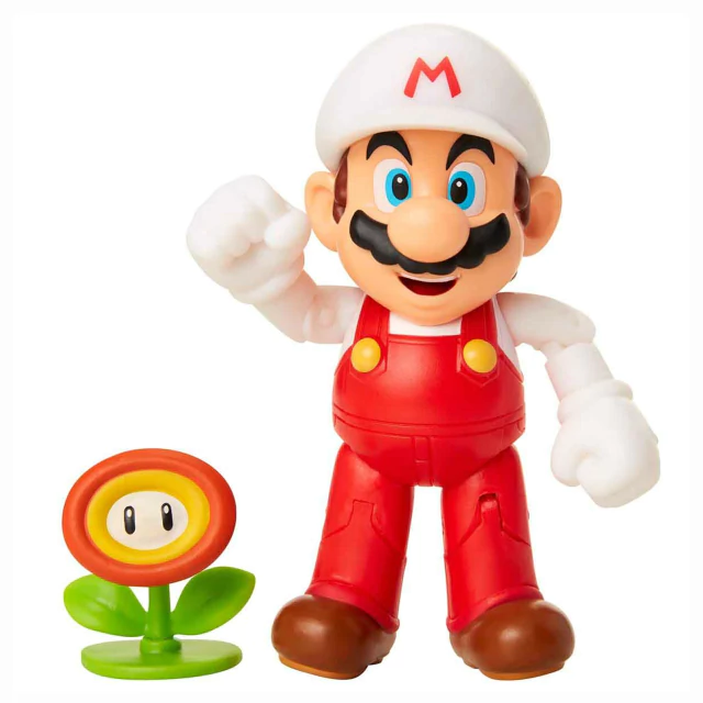 Super Mario Boneco Mario Com Flor de Fogo #06 10cm 4274 Sunny