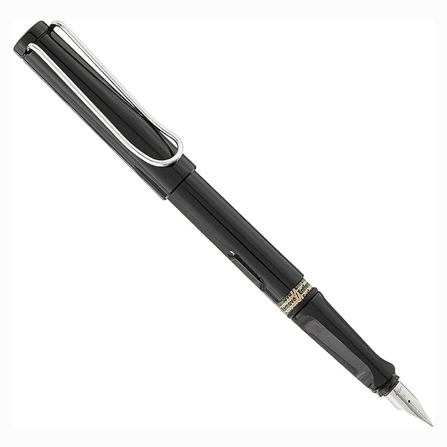 Caneta Lamy Tinteiro Safari Shiny Black Preta Brilhante Pena Lh