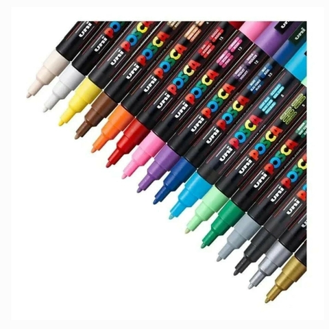 Caneta Posca Estojo 16 Cores PC-5M Uni 1.8-2.5mm 8096