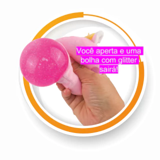 Pelúcia Esmaga Fluffy Série Glitter Girafinha 50016 Toyng