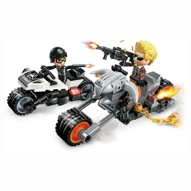 Bloco De Montar Mine City Perseguição Motocicleta (Lyle e Gold) 11011-3 Qman