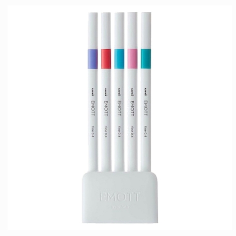 Emott Estojo Com 5 Canetas Extra Fina 5C Nº5 0.4mm Uni-Ball 4784
