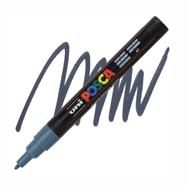 Caneta Posca Uni Pc-3m Cinza Ardosia 0.9-1.3mm #61 3706