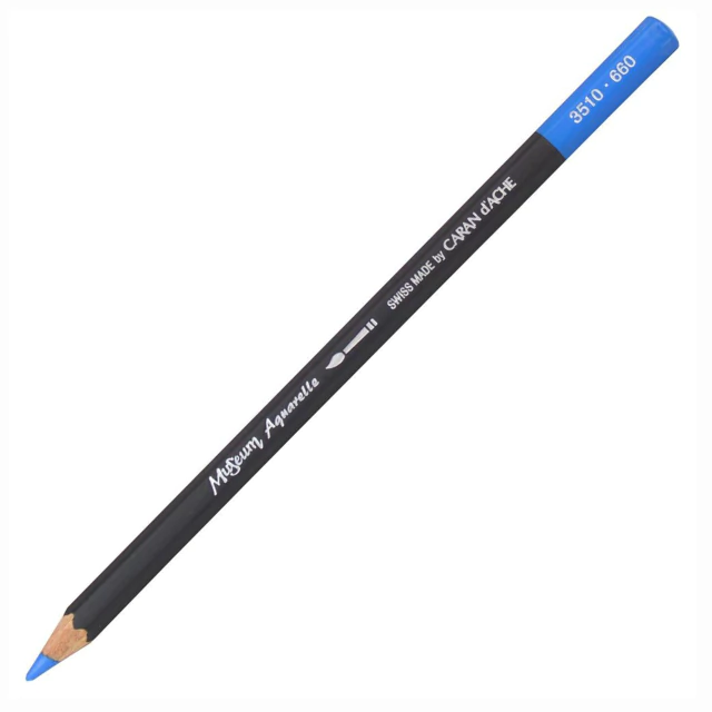 Lápis Aquarelável Caran D’Ache Museum 660 Azul Cobalto Médio