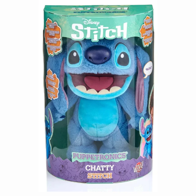 Pelúcia Disney Chatty Stitch Interativa Puppetronics 30cm 4421 Sunny Wow Stuff