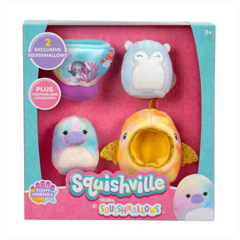 Squishmallows Squishville Fishy Friends 2 Pelúcias 3435 Sunny