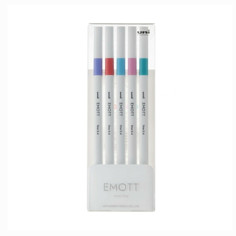 Emott Estojo Com 5 Canetas Extra Fina 5C Nº5 0.4mm Uni-Ball 4784