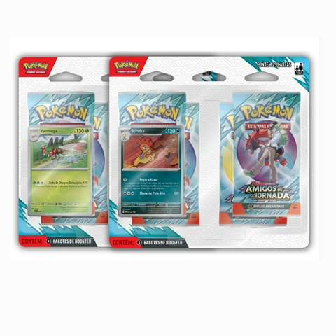 Caixa Lacrada Pokémon com 12 Blister Quadruplo EV9 Amigos Jornada 35373 Copag