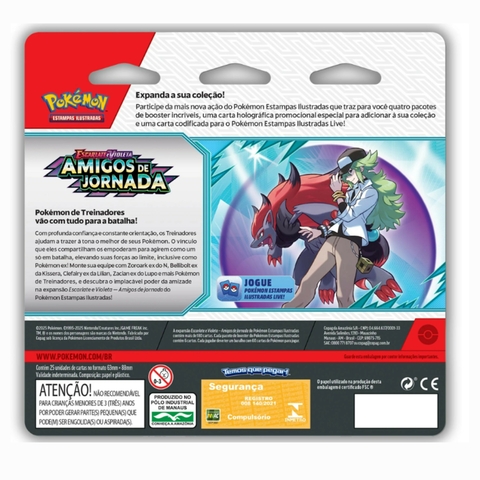 Caixa Lacrada Pokémon com 12 Blister Quadruplo EV9 Amigos Jornada 35373 Copag