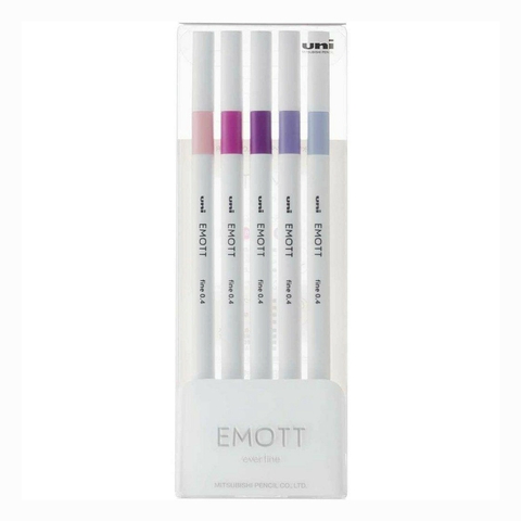 Emott Estojo Com 5 Canetas Extra Fina 5C Nº7 0.4mm Uni-Ball 4807
