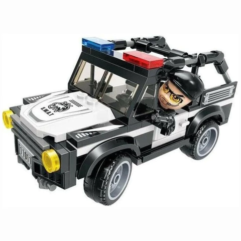 Bloco De Montar Mine City Carro Da Polícia Greg 11011-1 Qman