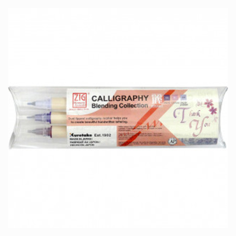 Caneta Caligráfica Zig Kuretake 03 Cores Elegance MS34003VEL