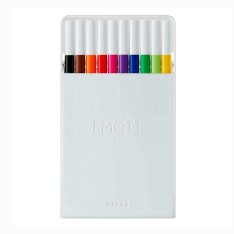 Emott Estojo Com 10 Canetas Extra Fina 10C Nº1 0.4mm Uni-Ball 4821