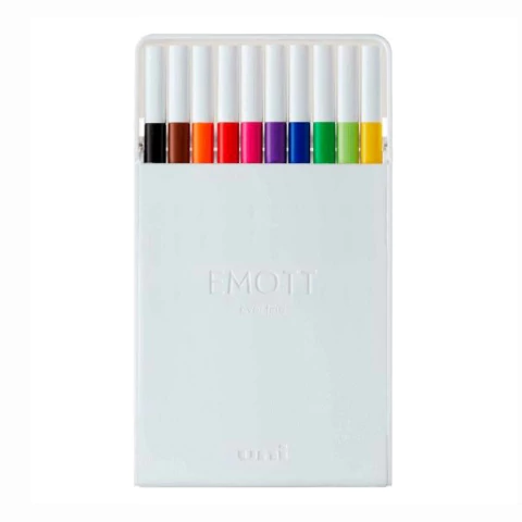 Emott Estojo Com 10 Canetas Extra Fina 10C Nº1 0.4mm Uni-Ball 4821