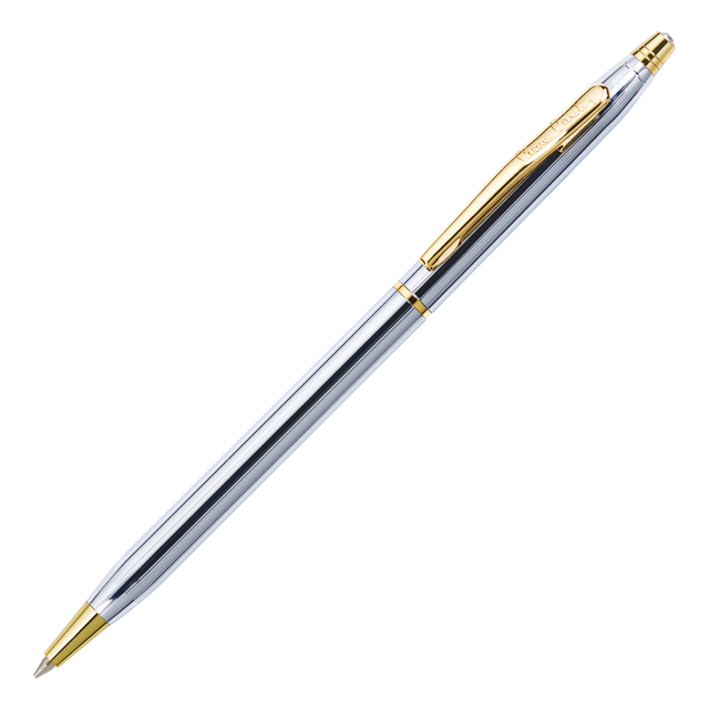 Caneta Esferográfica Pierre Cardin Kriss Cromado Com Dourado 6568