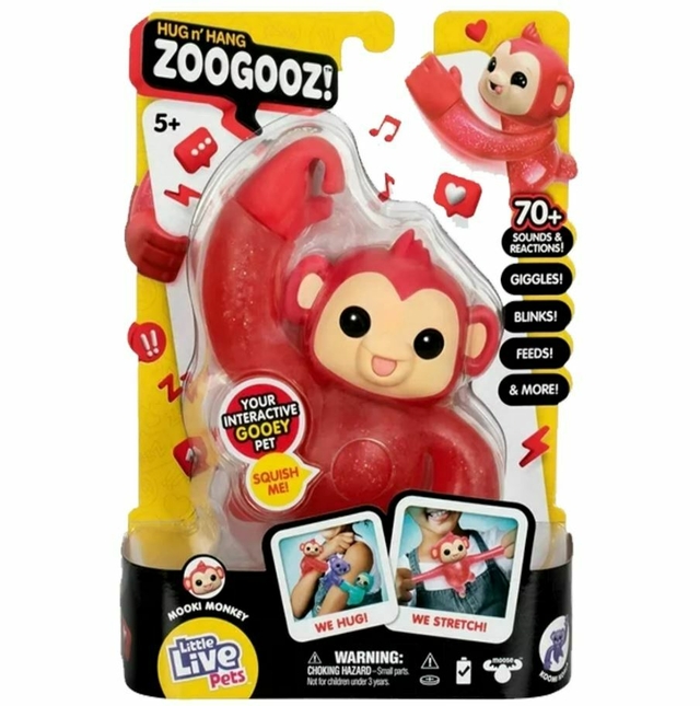 Little Live Petz Hug n' Hang Zoogooz Macaco Fun F0141-0
