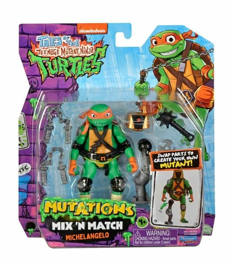 Boneco Michelangelo de 10cm Mix 'N Match As Tartarugas Ninja 4682