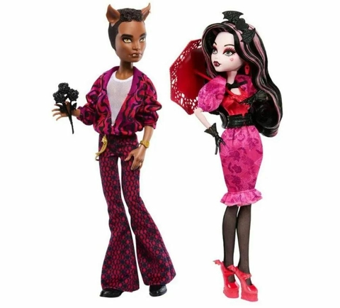 Conjunto de Bonecos Monster High Love Edition Clawd e Draculaura Mattel Hrp83
