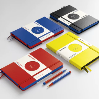 Caderno Leuchtturm1917 Bauhaus Edition (A5) - 251 páginas, Capa Dura, Pontilhado, Vermelho 359619 - comprar online