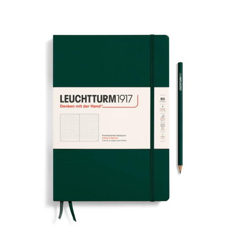 Caderno Leuchtturm1917, Composition (B5) - 219 Páginas, Capa dura, Pontilhado, Verde Floresta 370279