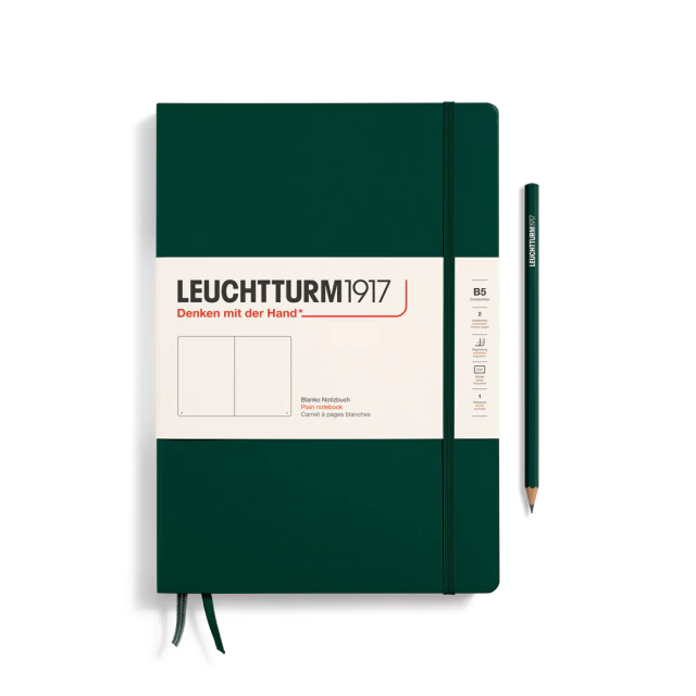 Caderno Leuchtturm1917, Composition (B5) - 219 Páginas, Capa dura, Sem Pauta, Verde Floresta 370278 - comprar online