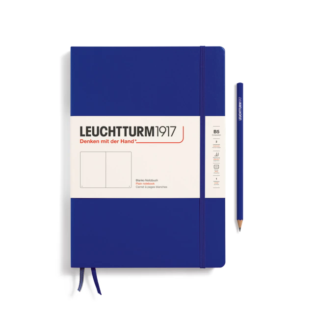 Caderno Leuchtturm1917, Composition (B5) - 219 Páginas, Capa dura, Sem Pauta, Azul Tinta 372344 - comprar online