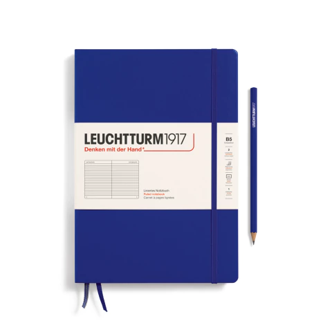 Caderno Leuchtturm1917, Composition (B5) - 219 Páginas, Capa dura, Pautado, Azul Tinta 372346