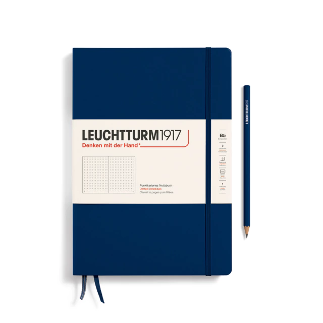 Caderno Leuchtturm1917, Composition (B5) - 219 Páginas, Capa dura, Pontilhado, Marinho 366178 - comprar online