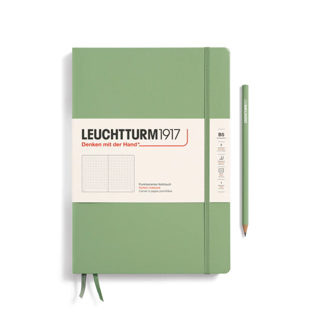 Caderno Leuchtturm1917, Composition (B5) - 219 Páginas, Capa dura, Pontilhado, Sálvia 366172 - comprar online