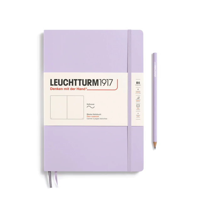 Caderno Leuchtturm1917, Composition (B5) - 123 Páginas, Capa Flex, Sem Pauta, Lilás 368152 - comprar online