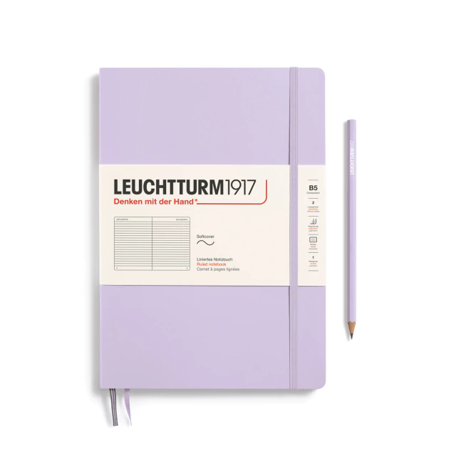 Caderno Leuchtturm1917, Composition (B5) - 123 Páginas, Capa Flex, Pautado, Lilás 368154 - comprar online