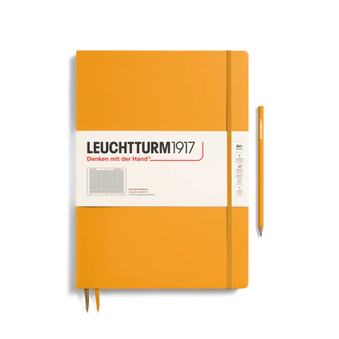 Caderno Leuchtturm1917, Master Slim (A4+) - 123 Páginas, Capa dura, Quadriculado, Sol Nascente 368144
