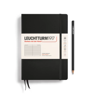 Caderno Leuchtturm1917, Medium (A5) - 251 Páginas, Capa Dura, Pautado, Preto 300612 - comprar online