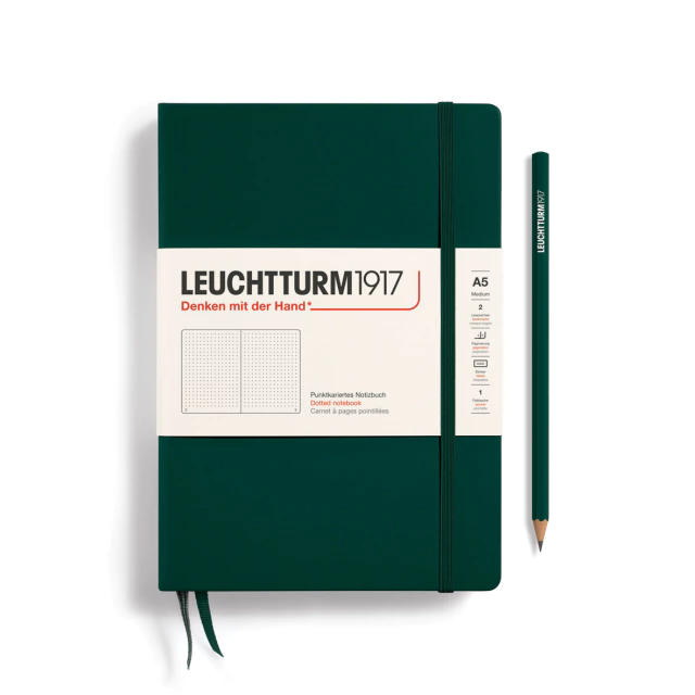 Caderno Leuchtturm1917, Medium (A5) - 251 Páginas, Capa Dura, Pontilhado, Verde Floresta 367255 - comprar online