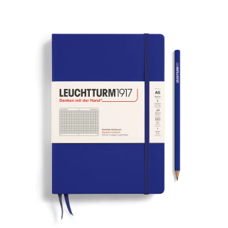 Caderno Leuchtturm1917, Medium (A5) - 251 Páginas, Capa Dura, Quadriculado, Azul Tinta 369794 - comprar online