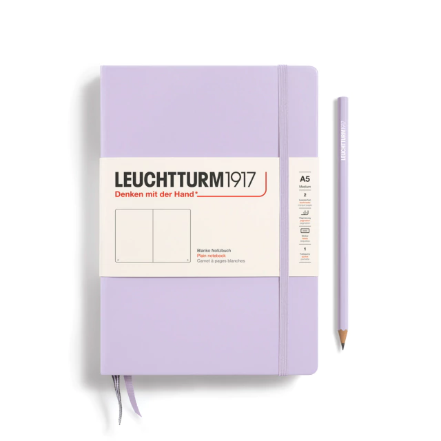 Caderno Leuchtturm1917, Medium (A5) - 251 Páginas, Capa dura, Sem Pauta, Lilás 365480 - comprar online