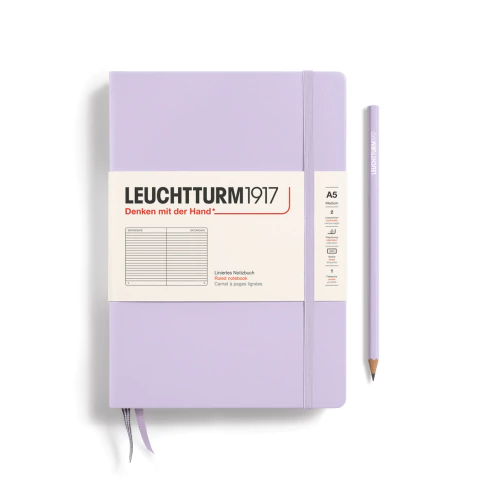 Caderno Leuchtturm1917, Medium (A5) - 251 Páginas, Capa dura, Pautado, Lilás 365482