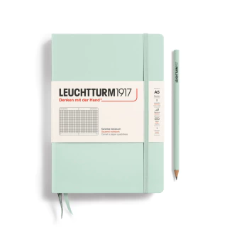 Caderno Leuchtturm1917, Medium (A5) - 251 Páginas, Capa Dura, Quadriculado, Verde Menta 367261 - comprar online