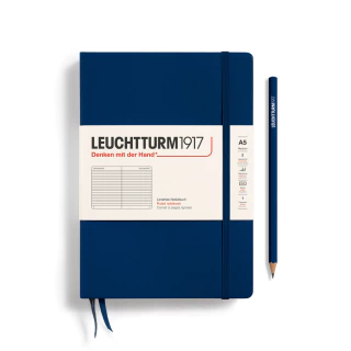 Caderno Leuchtturm1917, Medium (A5) - 251 Páginas, Capa Dura, Pautado, Azul Marinho 342922 - comprar online