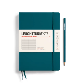 Caderno Leuchtturm1917, Medium (A5) - 251 Páginas, Capa Dura, Pautado, Verde Pacífico 359692 - comprar online