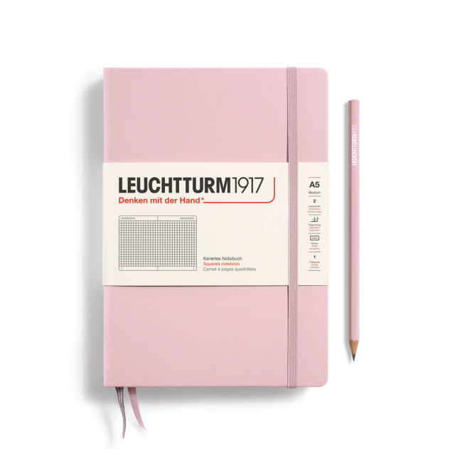 Caderno Leuchtturm1917, Medium (A5) - 251 Páginas, Capa dura, Quadriculado, Powder 361575 - comprar online