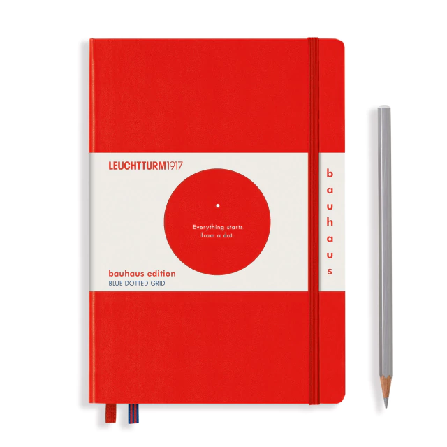 Caderno Leuchtturm1917 Bauhaus Edition (A5) - 251 páginas, Capa Dura, Pontilhado, Vermelho 359619 - comprar online