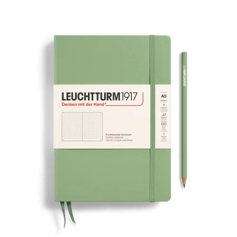 Caderno Leuchtturm1917, Medium (A5) - 251 Páginas, Capa Dura, Pontilhado, Sálvia 361584