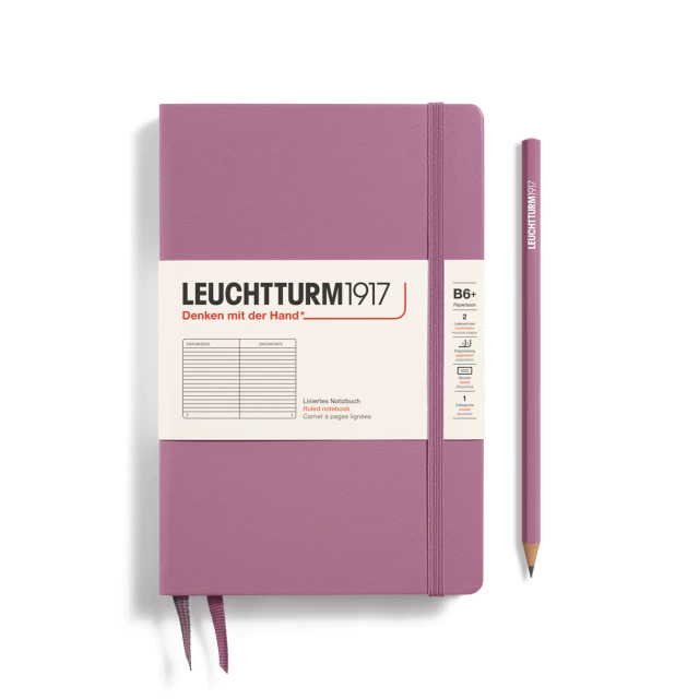 Caderno Leuchtturm1917, Paperback (B6+) - 219 Páginas, Capa Dura, Pautado, Rosa Antigo 372349 - comprar online