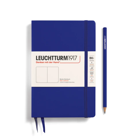 Caderno Leuchtturm1917, Paperback (B6+) - 219 Páginas, Capa Dura, Sem Pauta, Azul Escuro 372350