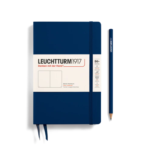 Caderno Leuchtturm1917, Paperback (B6+) - 219 Páginas, Capa Dura, Sem Pauta, Azul Marinho 368508